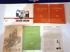 ZEISS CONTAREX/CONTAX/CONTAX IIIa/ SUPER IKONTA LIBRETTI DI ISTRUZIONE ORIGINALI