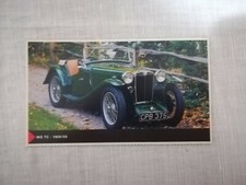 AUTO D'EPOCA "MG TC"  SU CARTONCINO misure: cm.17 x cm.9,5