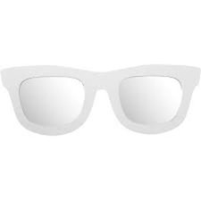 Specchio Parete Attacco Muro Forma Occhiali Sole Colore bianco 50x17,5x1,5 legno