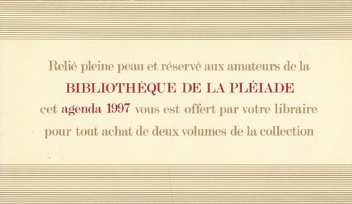 Agenda pléiade 1997 - de, la