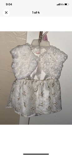 Vestito panna neonato pizzo