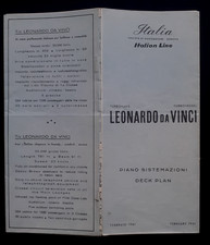 ITALIA NAVIGAZIONE-LEONARDO DA VINCI-GRANDE BROCHURE DI INTERNI-ILLUSTRATISSIMO