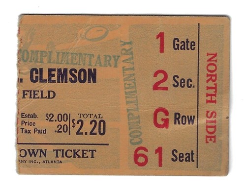 Raro biglietto clemson - raro, vs