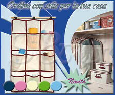 PORTA OGGETTI SOSPENSIONE TESSUTO NON TESSUTO 9 TASCHE CASA ARMADIO COLORATO
