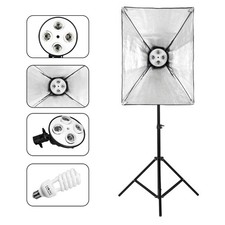 Kit illuminazione fotografica studio C-Andoer con presa lampadina 2 * softbox / 2 * 4 in 1 / 8 *
