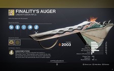 Finality's Auger Exotic Weapon