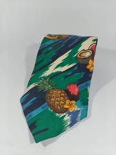 KENZO PARIS Cravatta 100% Seta necktie multicolore Frutta A941