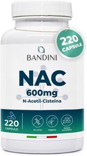 Bandini® NAC 600mg - 220 Capsule | N-Acetilcisteina ad Alto Dosaggio | Detox, Im