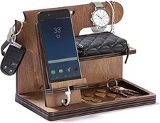 Svuotatasche in Legno, Porta Oggetti per Uomo e Donna da Scrivania e Ingresso 