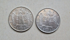 2 X 1 lira impero 1940 XVIII Vittorio Emanuele III   MAGNETICA + NON MAGNETICA