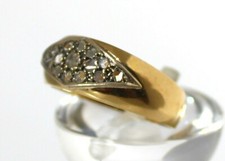 Anello VINTAGE a fascia, Oro 750, rosette di Diamante, made in Italy '50, gr 3,8