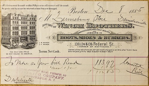 1895 billhead winch bros - billhead, ~