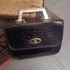 Women's Black Embossed Leather
