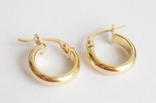 ORECCHINI DONNA CERCHIETTO CERCHIO CAMPANELLA ORO GIALLO 750 18KT EARRINGS GOLD
