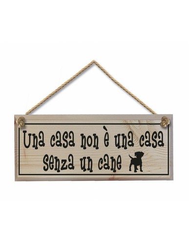 Targhetta legno cane in - legno,