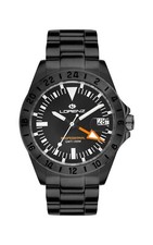 OROLOGIO UOMO GMT LORENZ PROFESSIONAL DUAL TIME SWISS MADE MOVIMENTO RONDA, NERO