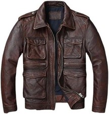 Giacca pelle marrone cerata