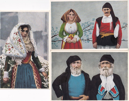 Cartoline nuoro costumi - cartoline,