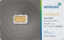 Lingotto umicore 1 grammo - ,