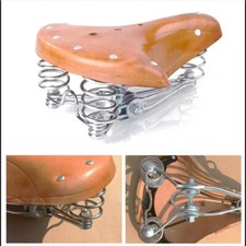 Sella bici retrò marrone vintage classica vera pelle sella a molla bicicletta