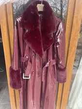 Trench Con Pelliccia Borgogna Donna