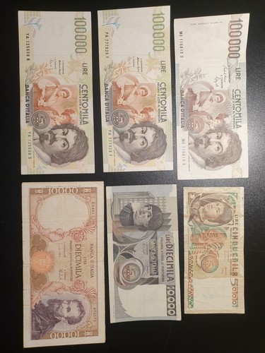 Lotto banconote italiane - 6, italiane!!!