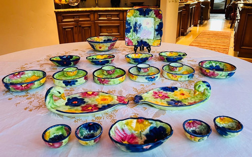 Set francese dipinto mano - set,