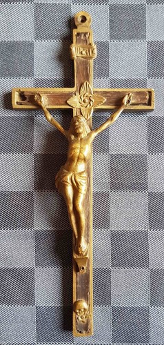 Antico crocifisso bronzo e - -,