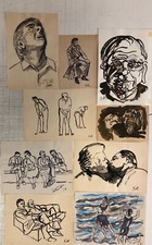  9 Disegni a  china e pastello