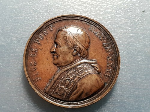 Medalla religiosa 1877 papa - medalla,