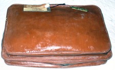 Valigia vintage anni 70 Valaguzza Milano pelle cuoio marrone suitcase viaggio