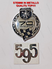 Logo Stemma COMPATIBILE Abarth 595 70 Anniversario 1949-2019 cromato metallo
