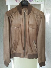 GUESS USA AVIATOR LEATHER BIKER BOMBER JACKET! GIACCA GIUBBOTTO COAT PELLE LANA