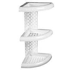 Mensola angolare da doccia bagno 3 ripiani shampoo scaffale portasapone plastica