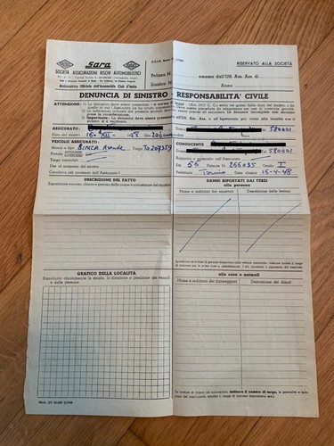 Documento storico simca aronde - documento,