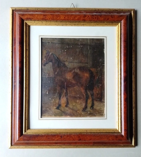 Cavallo nella stalla dipinto
