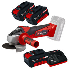 Smerigliatrice a batteria + 3 Batterie 4 AH 18V + Caricabatterie Einhell PCX