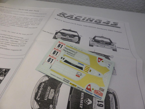 Decals renault clio - 1:43,