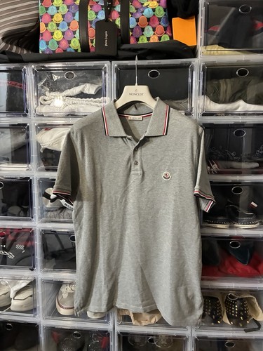 Moncler grey cotton polo - grey, size
