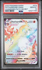 PSA 10 Charizard VMAX 074/073 Champions Path Secret Rare Rainbow Pokemon Card