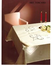 Tovaglia RICAMATA A MANO made in Italy LINO TOSCANO