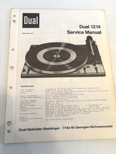 Doppio 1214 Giradischi Manuale di Servizio 1971 ORIGINALE ORIGINALE