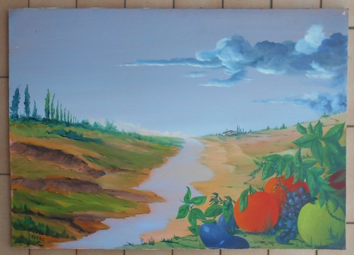 Torre quadro dipinto olio - ad,