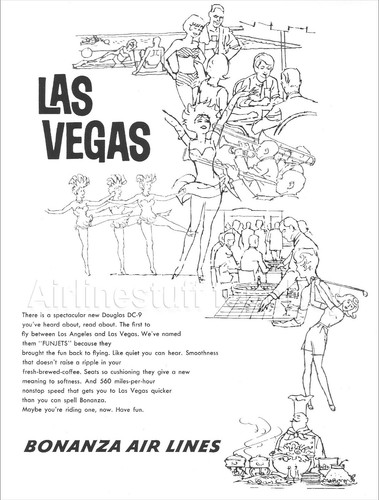1966 bonanza airlines stampa - airlines,