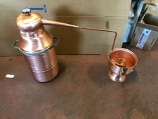 DISTILLATORE ALAMBICCO IN RAME 30 LT. A SERPENTINA, NUOVO CON TERMOMETRO+ISTRUZI