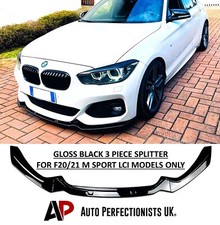 Spoiler splitter anteriore BMW Serie 1 F20 F21 LCI nero lucido labbro M Sport 15-19