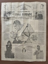 MANIFESTO PUBBLICITARIO FILM ANNA KARENINA METRO GOLDWYN MAYER GRETA GARBO 1928
