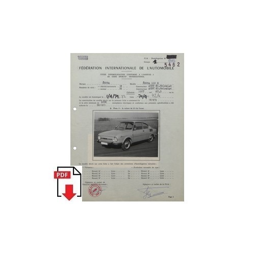 1972 skoda 110 fiche - 110, r