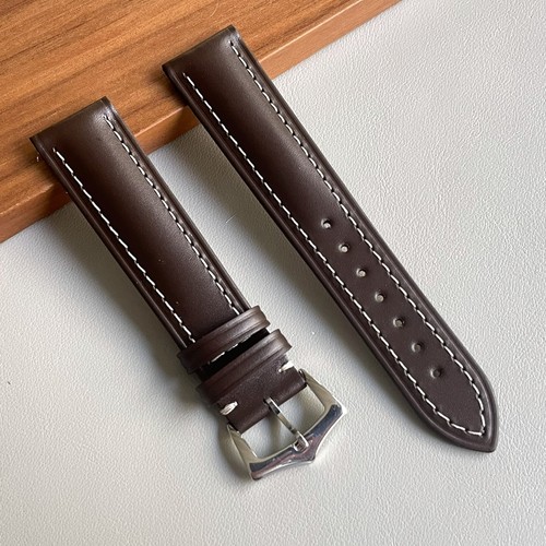 Black brown calf leather strap - black,