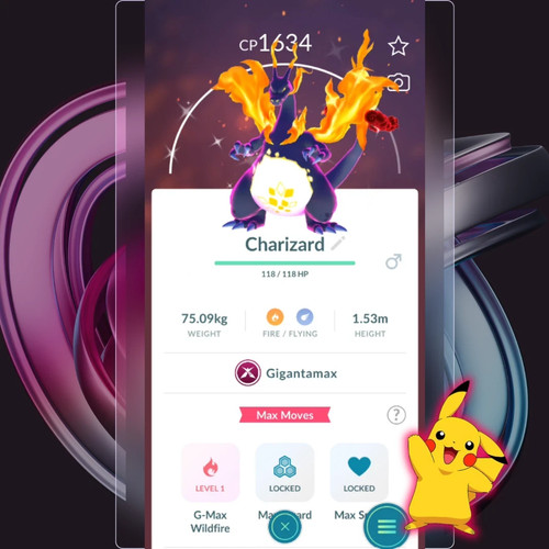 Shiny gigantamax charizard - charizard, +